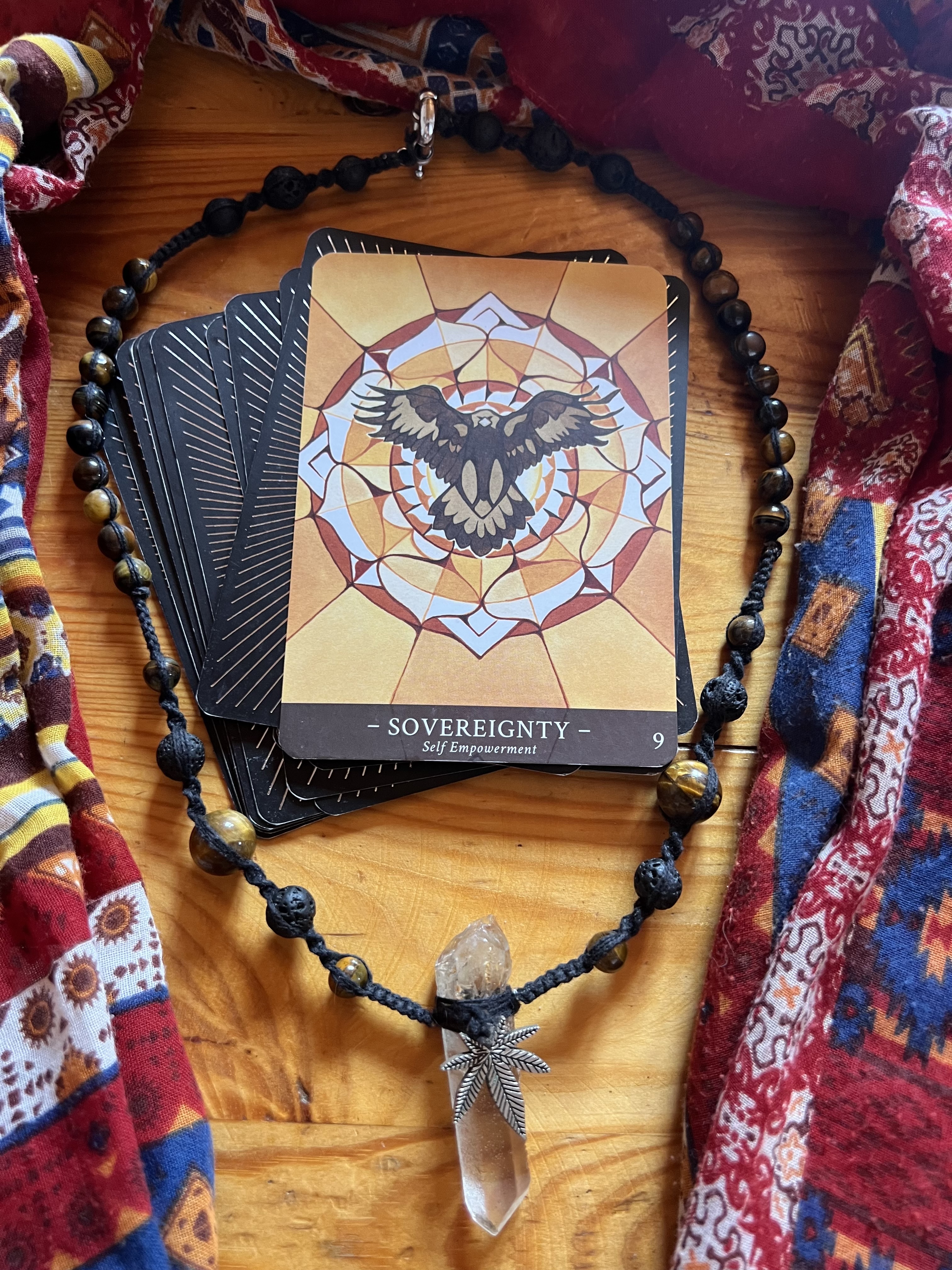 Handmade crystal herbalist cannabis necklace 