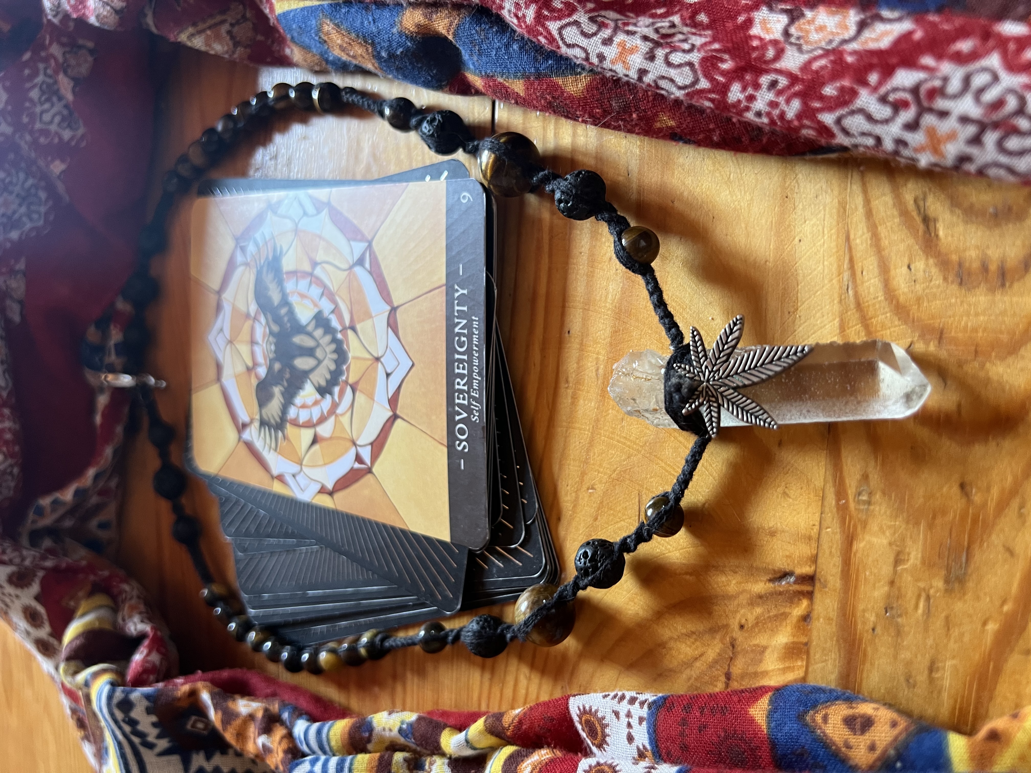 Handmade crystal herbalist cannabis necklace 