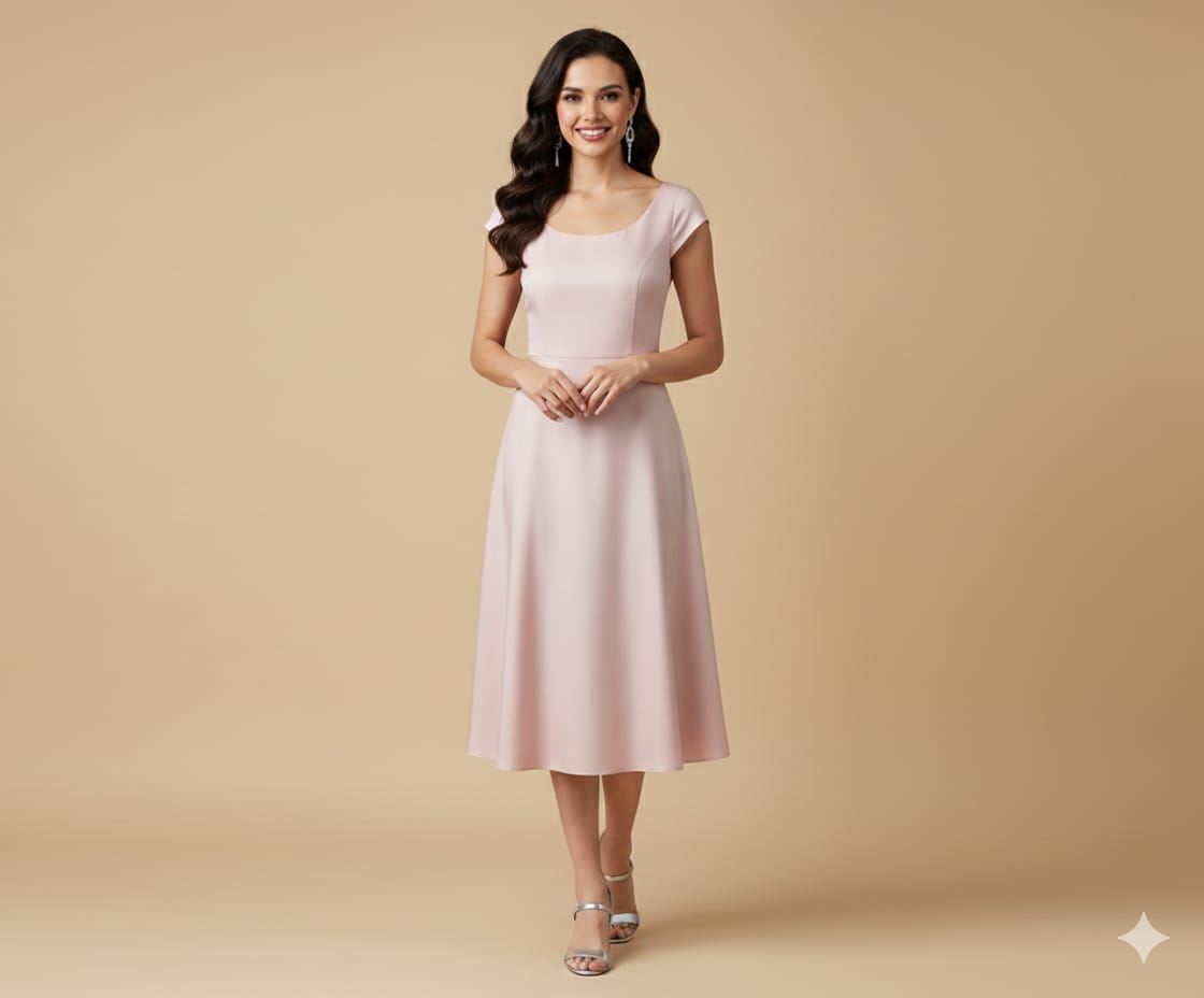 Vestido elegante de fiesta Champagne