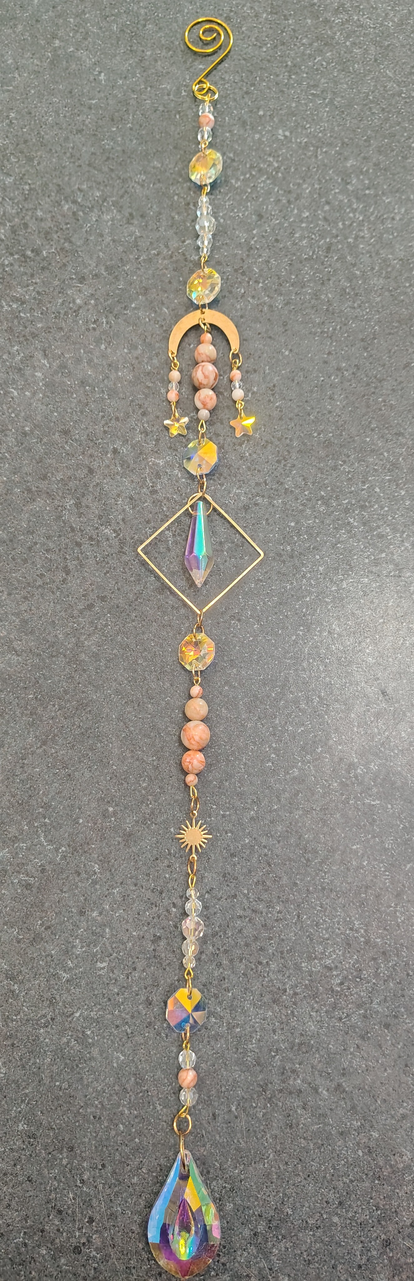 Moon & Stars Crystal Suncatcher