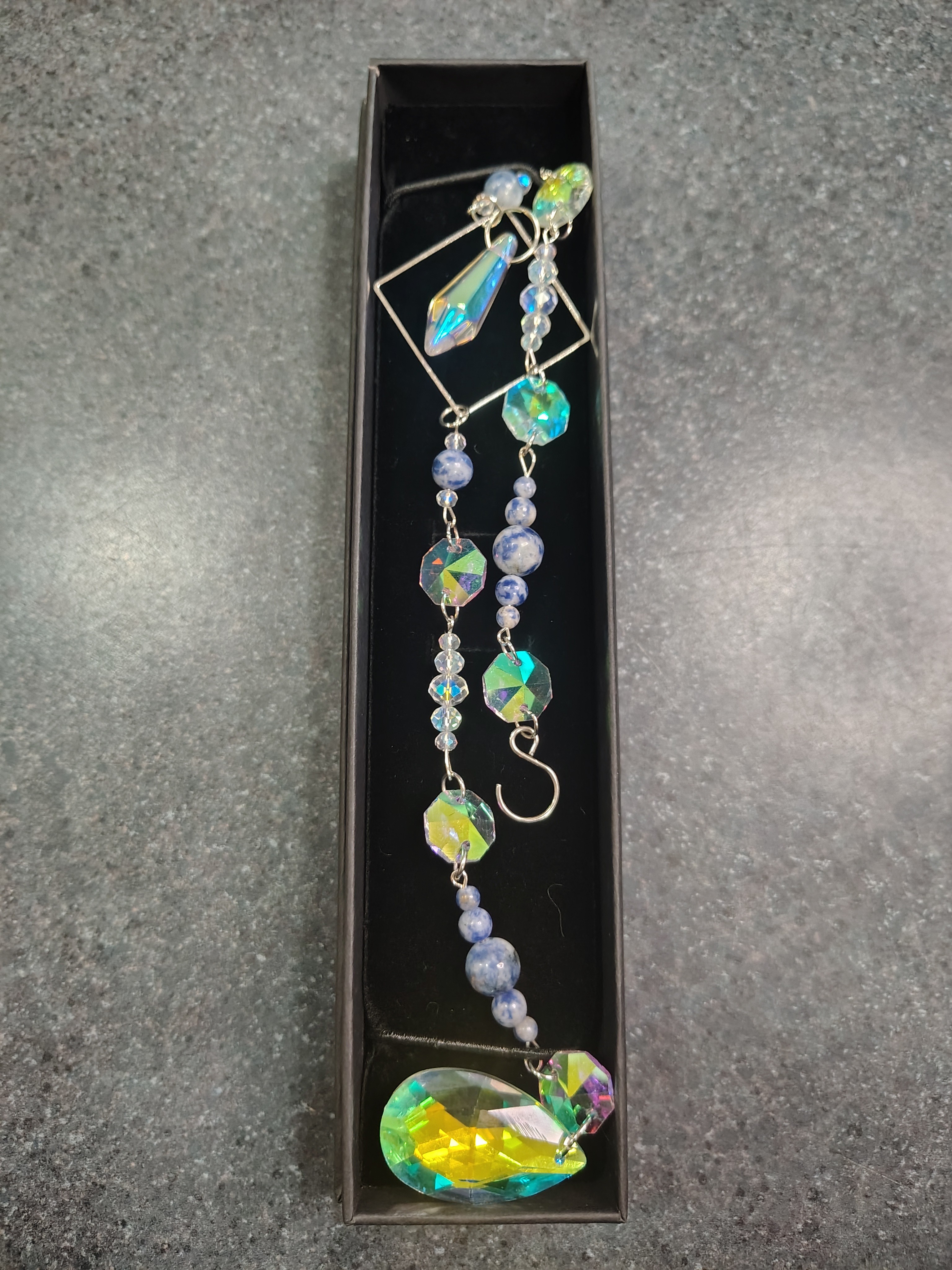 Blue Dot Jasper Suncatcher 