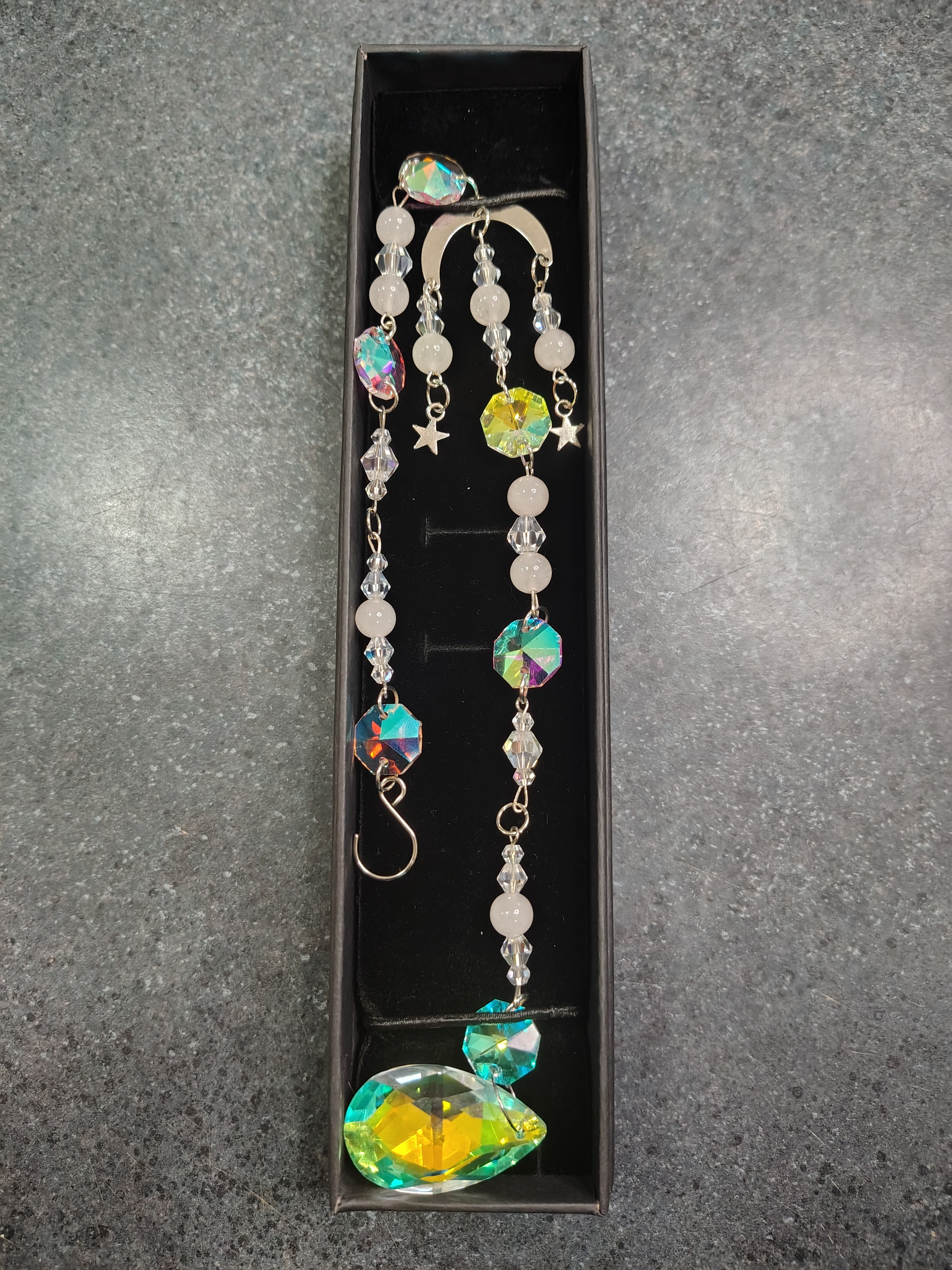 Rose Quartz Moon Suncatcher 