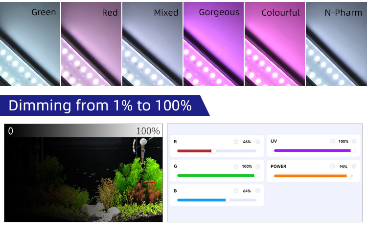 WEEKAQUA M Series RGB+UV spectrum mode led light Full spectrum 