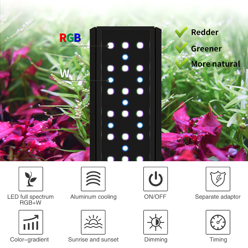 WEEKAQUA V Series WRGB Full Spectrum Lamp Tray LED plants light Aquarium