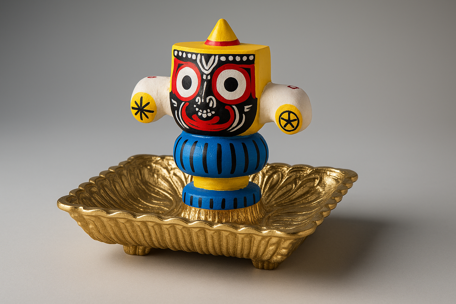 "Handcrafted Lord Jagannath Idol with Decorative Base"