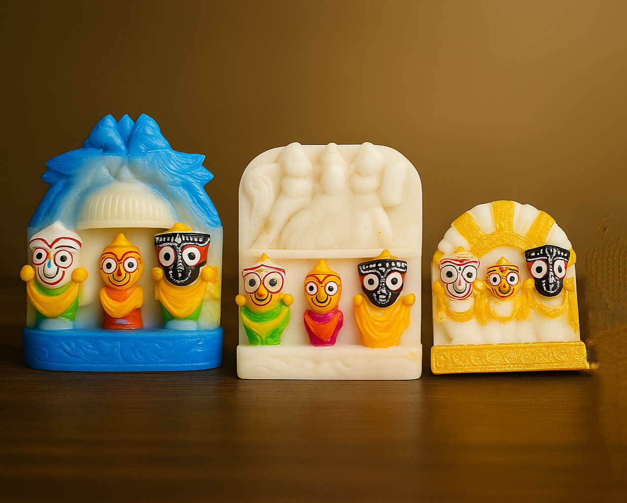 Lord Jagannath Family Idol Set – Combo of 3 Miniature Home Temple Murti(Small)