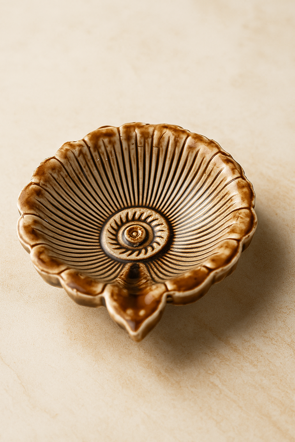 Vintage Ceramic Shell Diyas(SET OF 5)