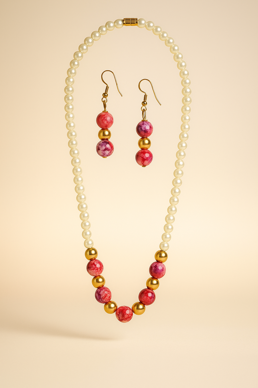 Elegant Beaded Necklace and Earring Set