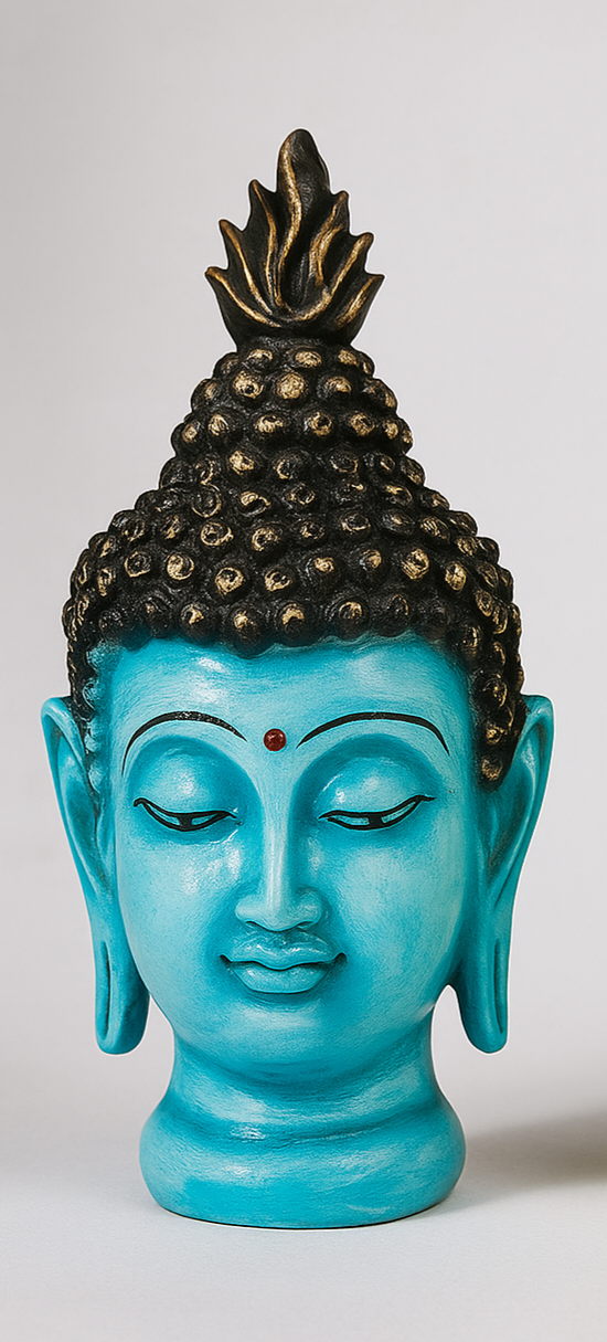 Turquoise Buddha Head Sculpture