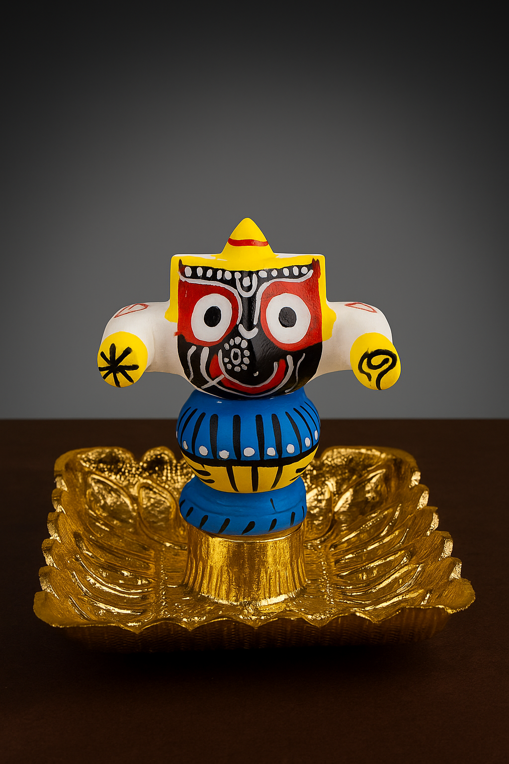 "Handcrafted Lord Jagannath Idol with Decorative Base"
