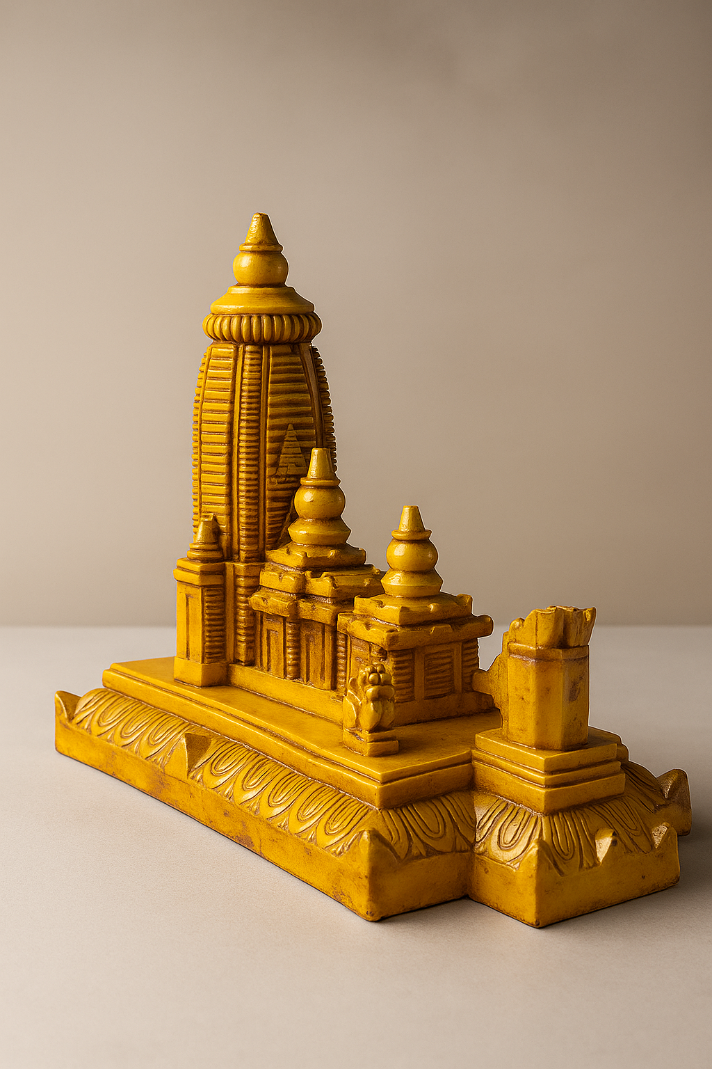 "Handcrafted Jagannath Temple Showpiece – Marble Dust Finish"