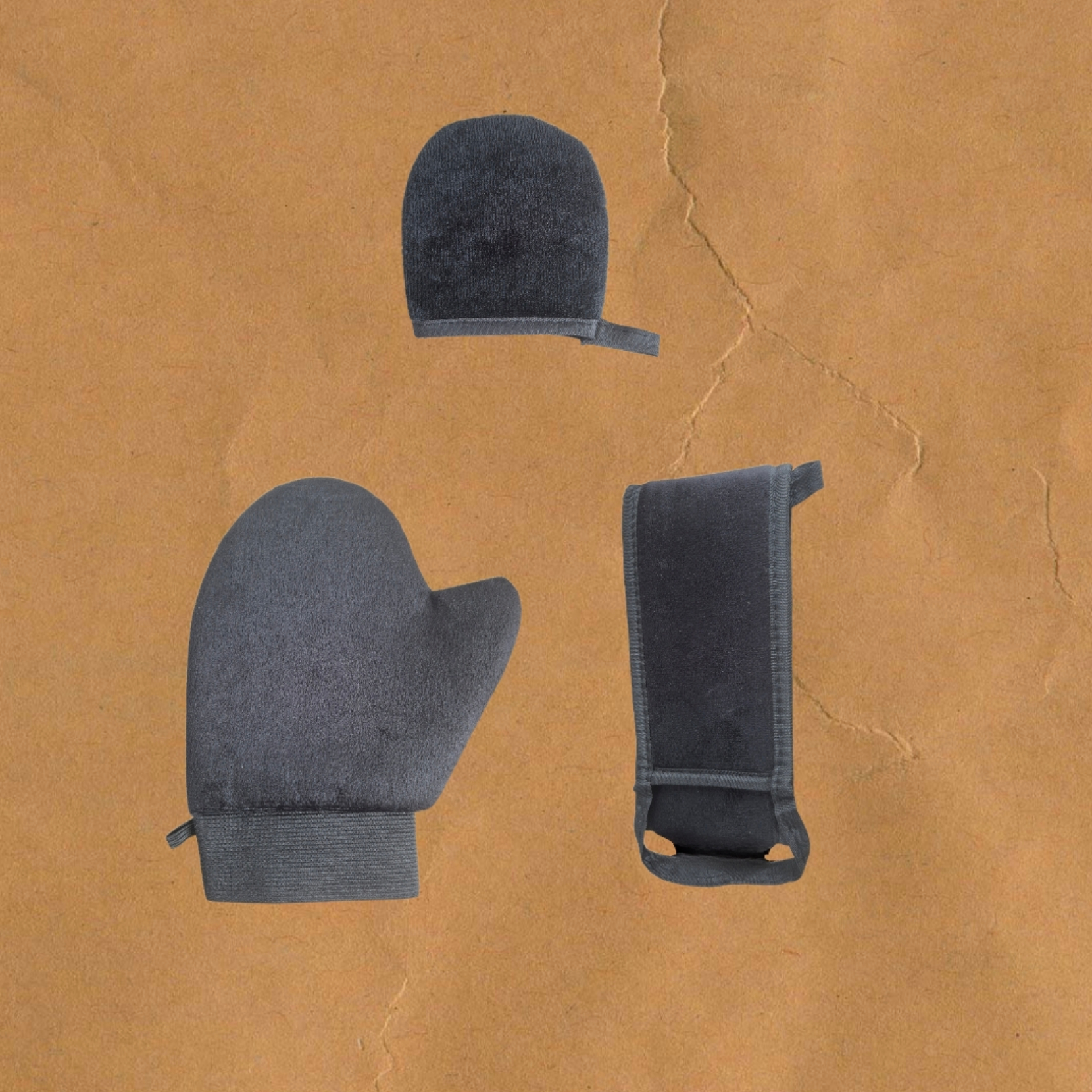 Kit d'application (gant corps, gant visage, bandeau)