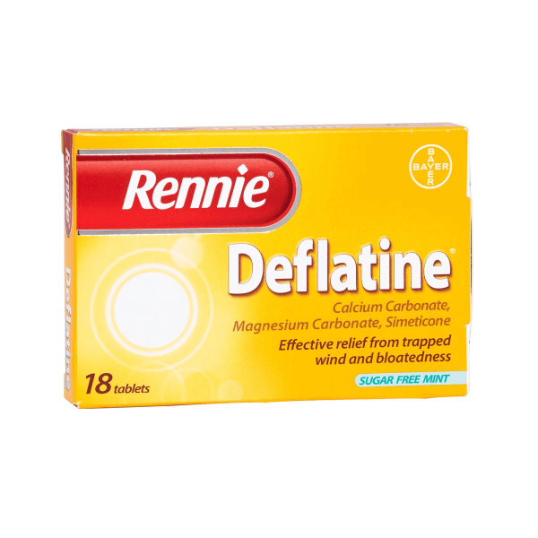 Rennie Deflatine Effective relief from wind and bloating 18-Tablet