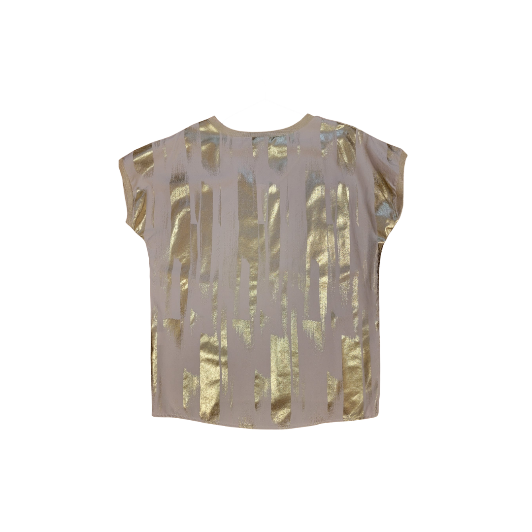 Tee shirt oversize dorée à motifs brillants
