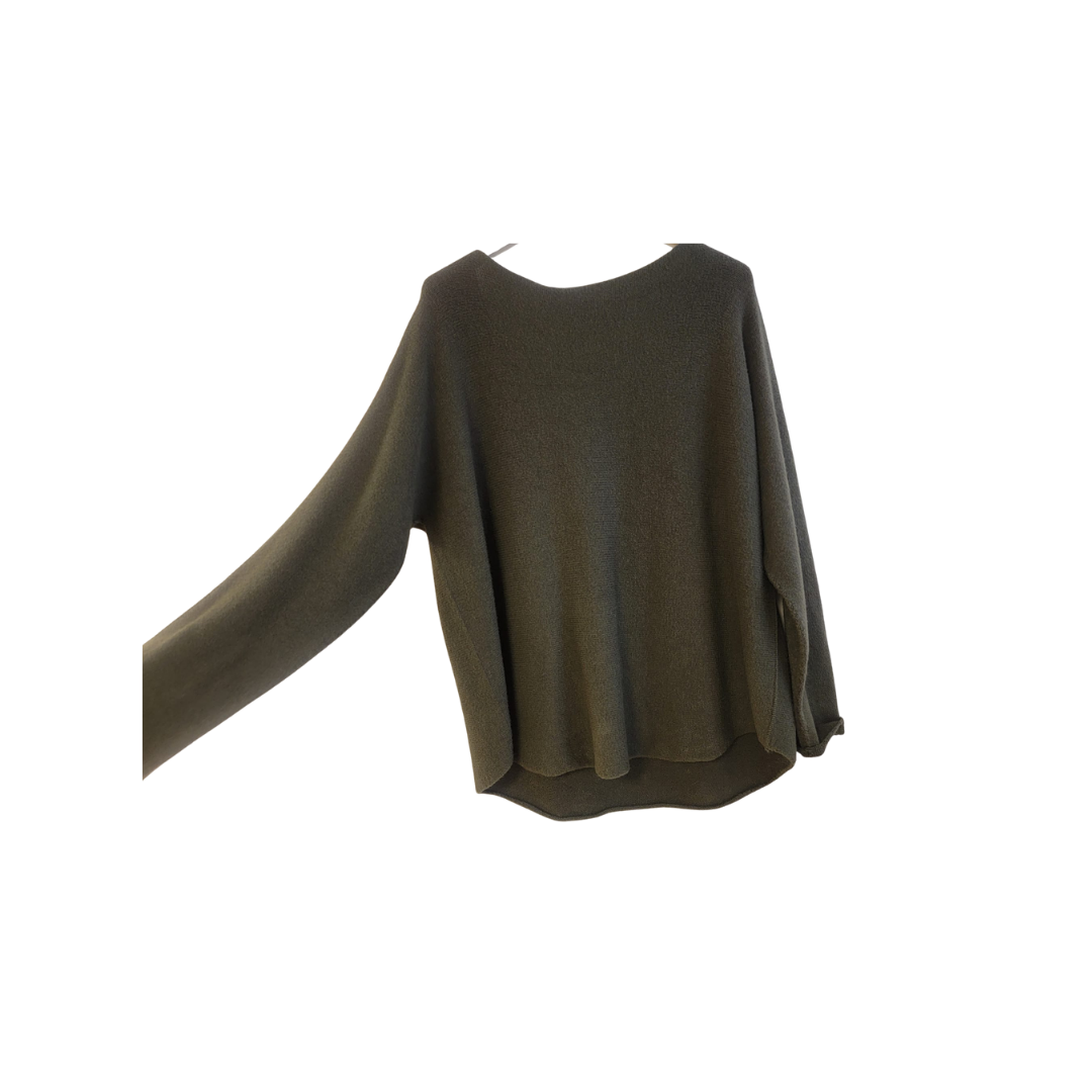 Pull en laine kaki