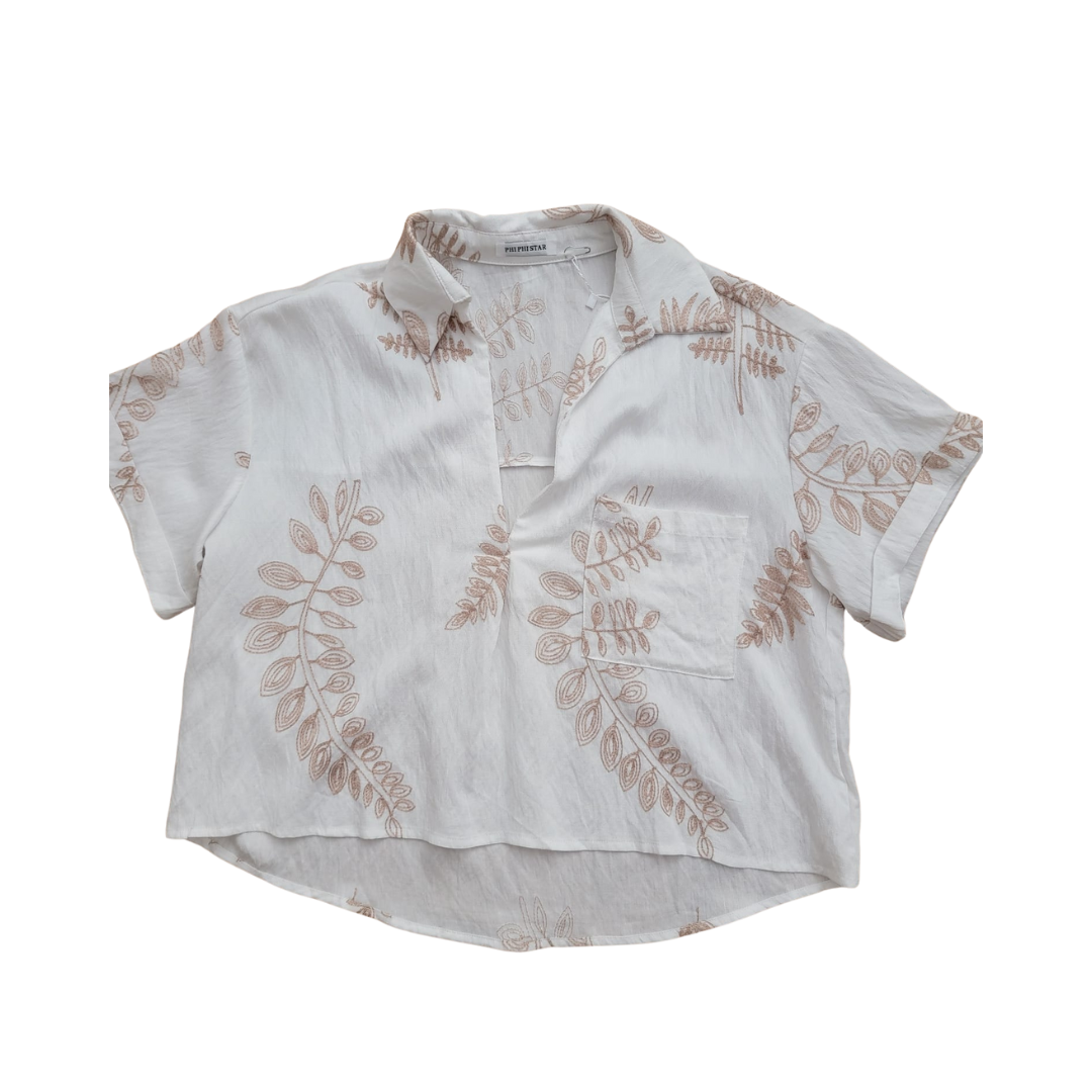 Chemise en viscose imprimée à manches courtes