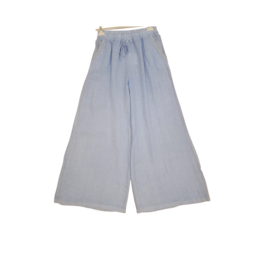 Pantalon large en lin