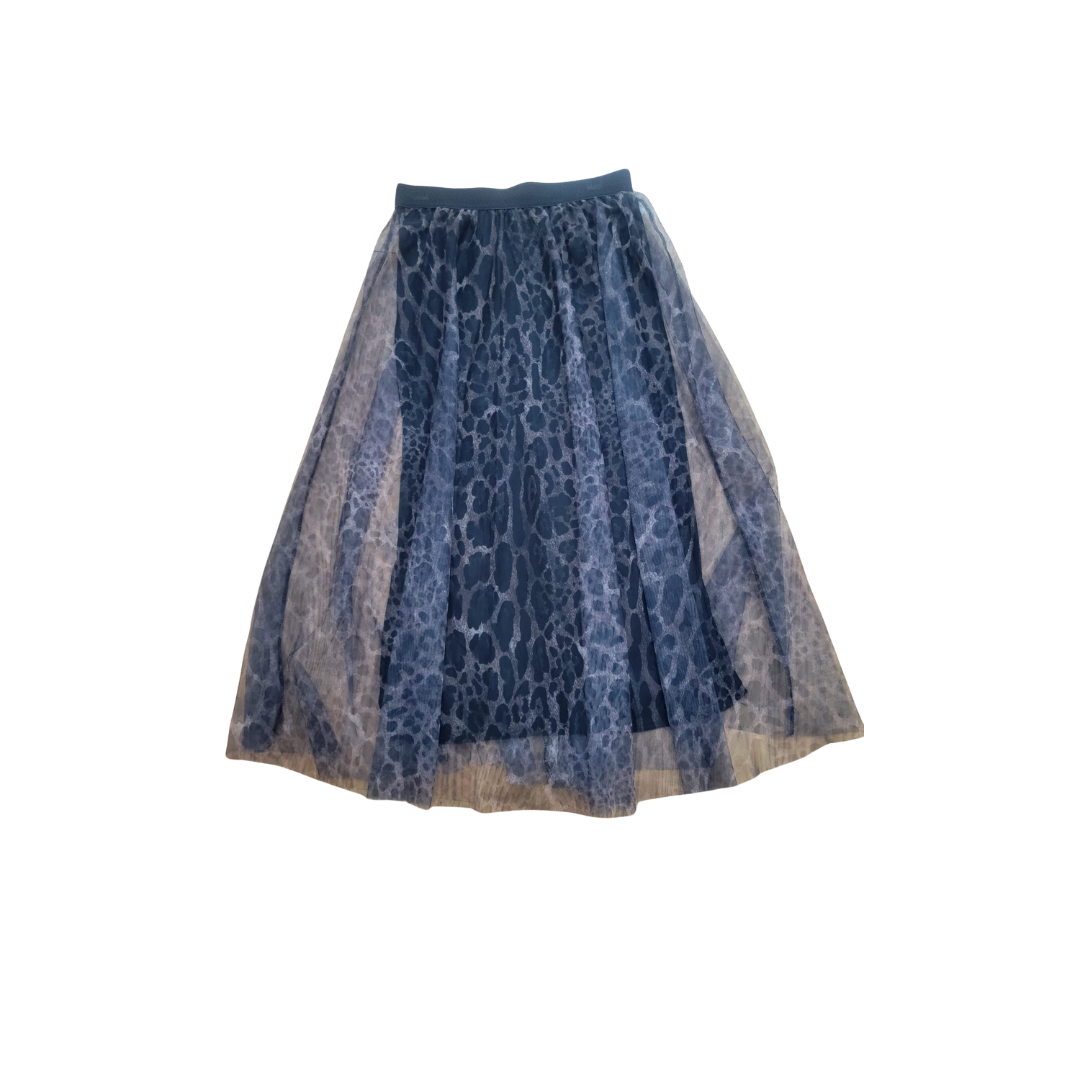 Jupe longue imprimée bleu