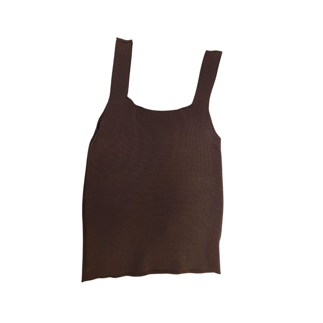 Top sans manches marron