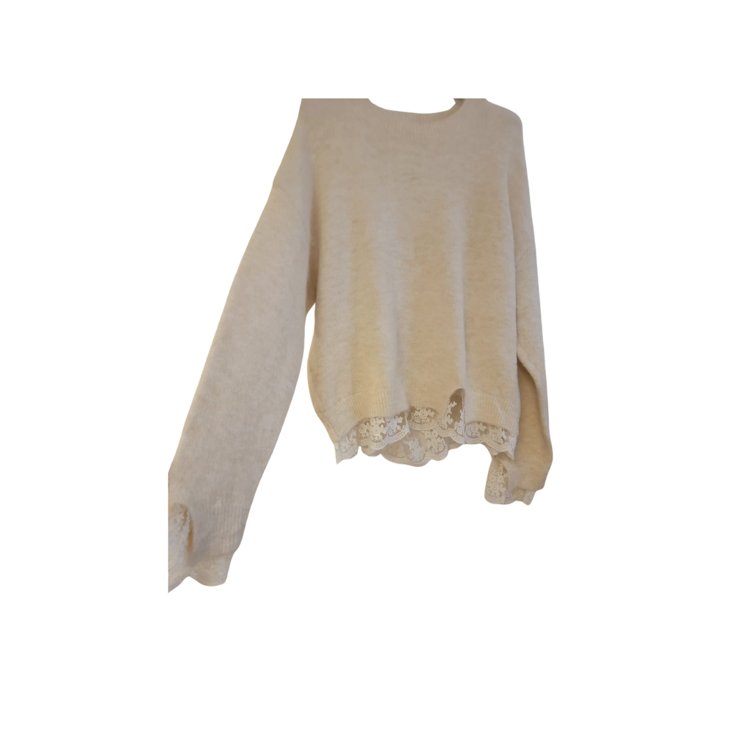 Pull beige en laine