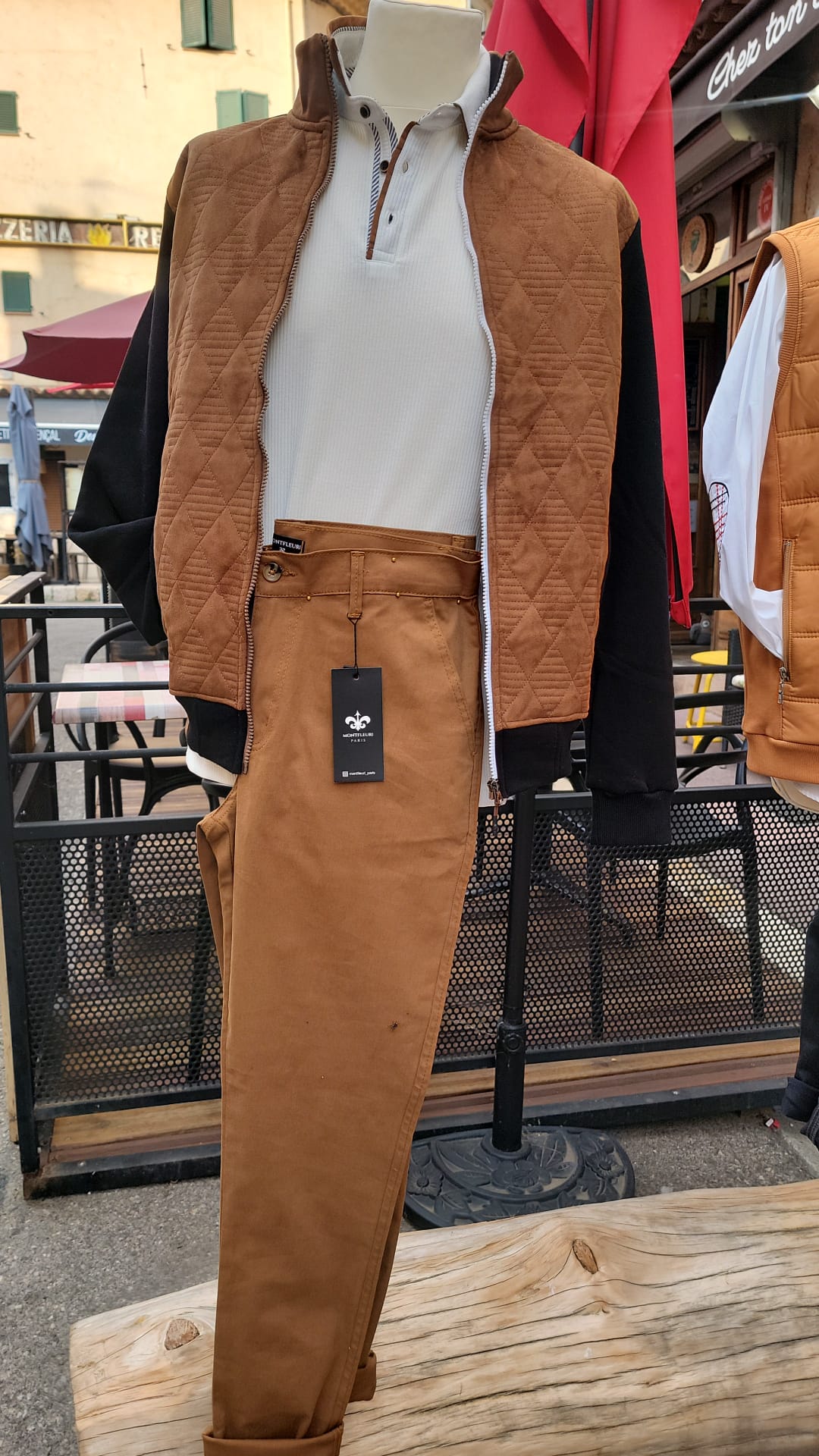 Ensemble veste et pantalon camel pour homme