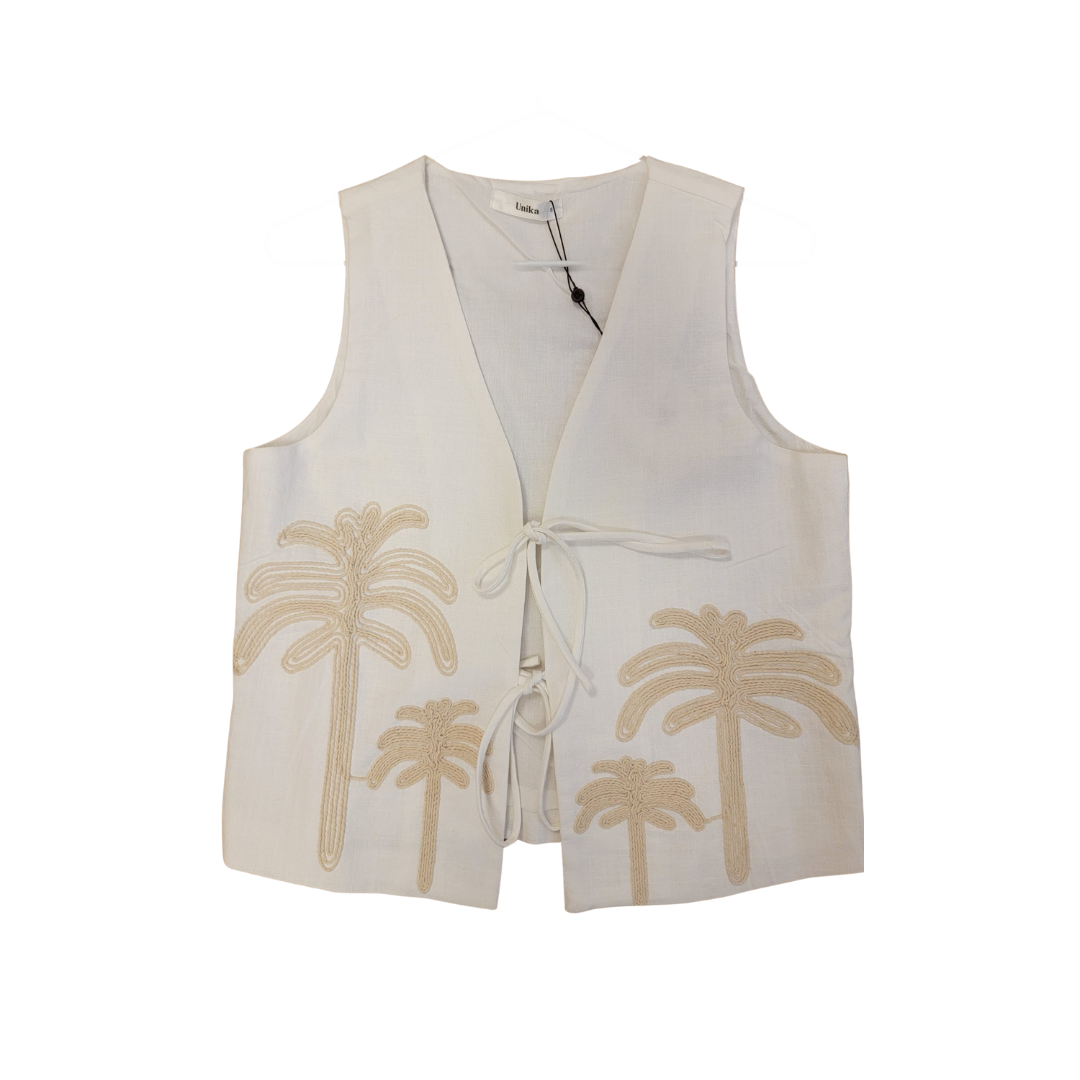 Gilet palmier brodé