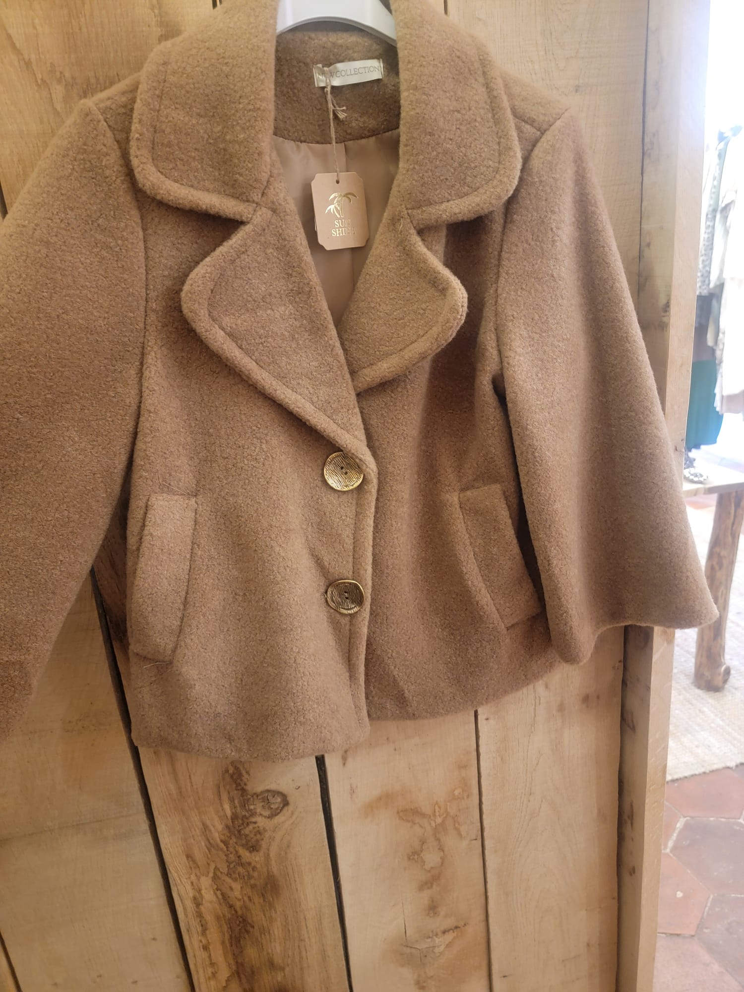 Manteau en laine beige