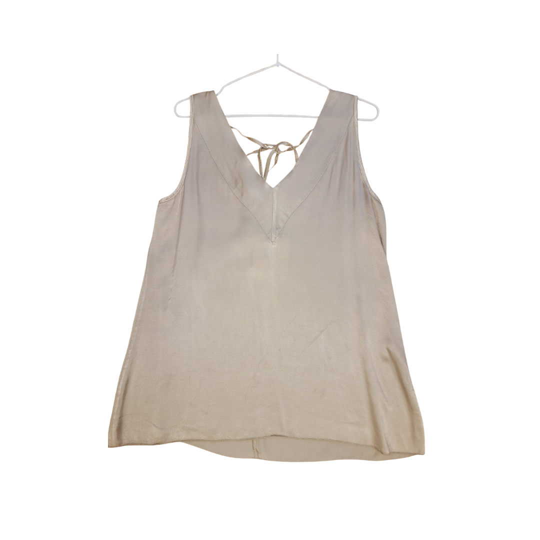 Débardeur  oversize en viscose beige