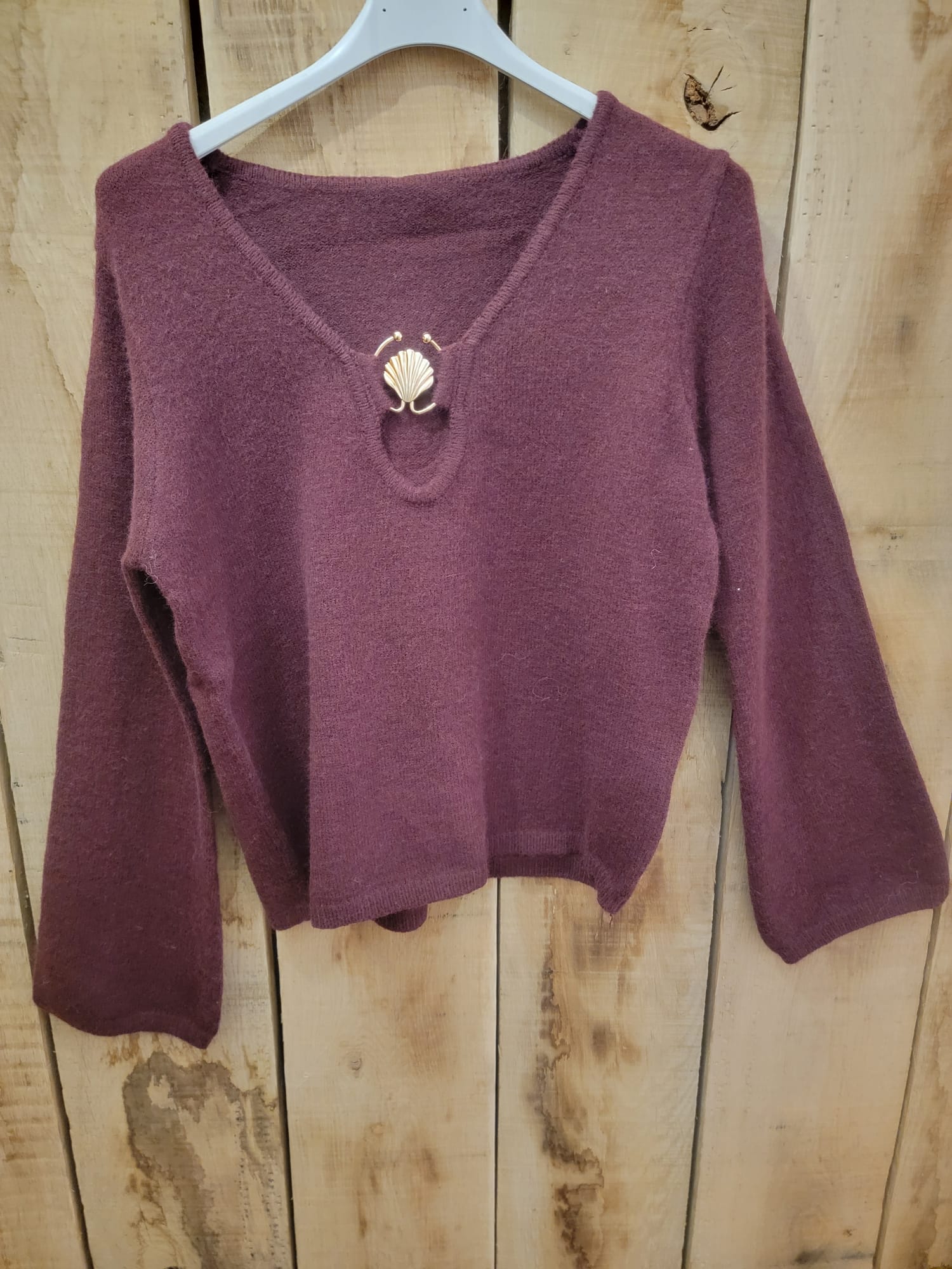 Pull violet en laine