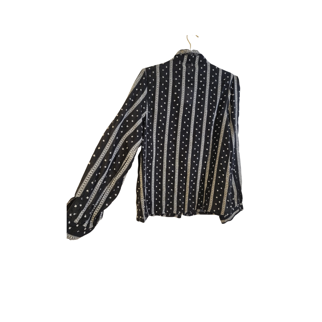 Chemise à pois noire