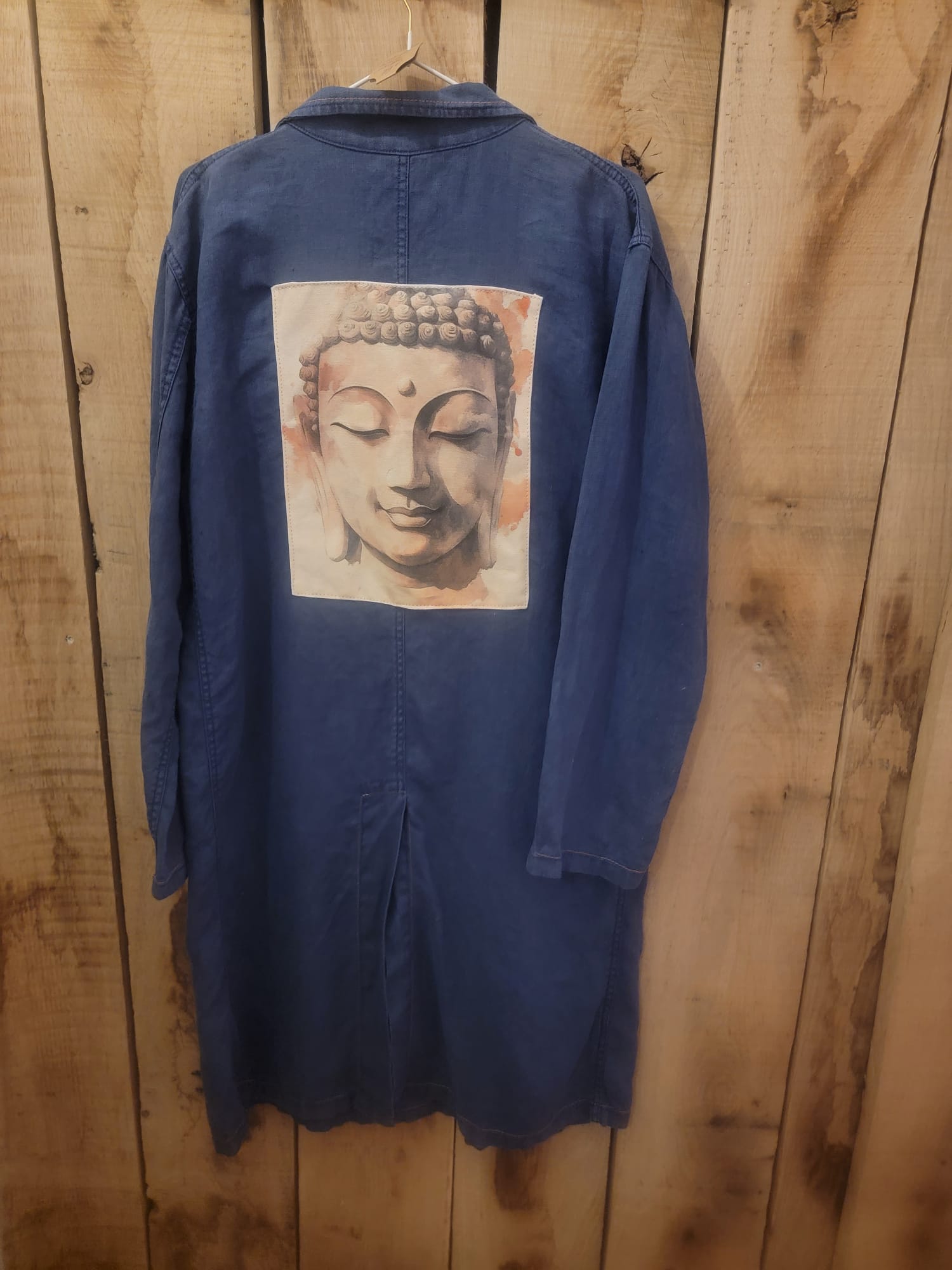 Manteau bleu vintage personnalisé