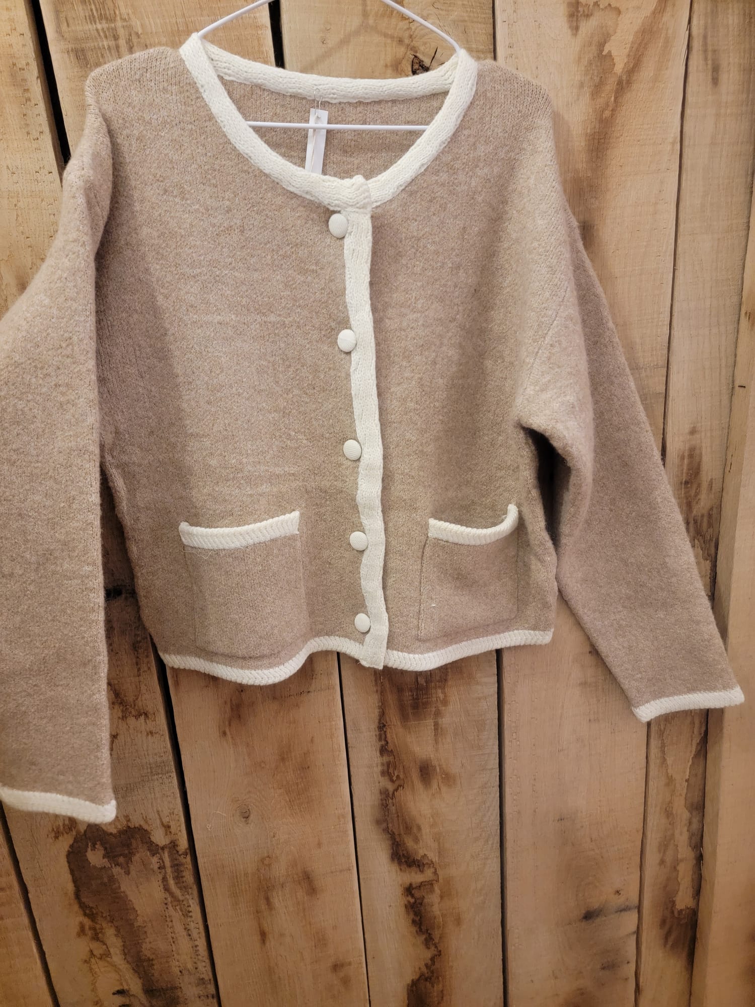 Veste en laine beige