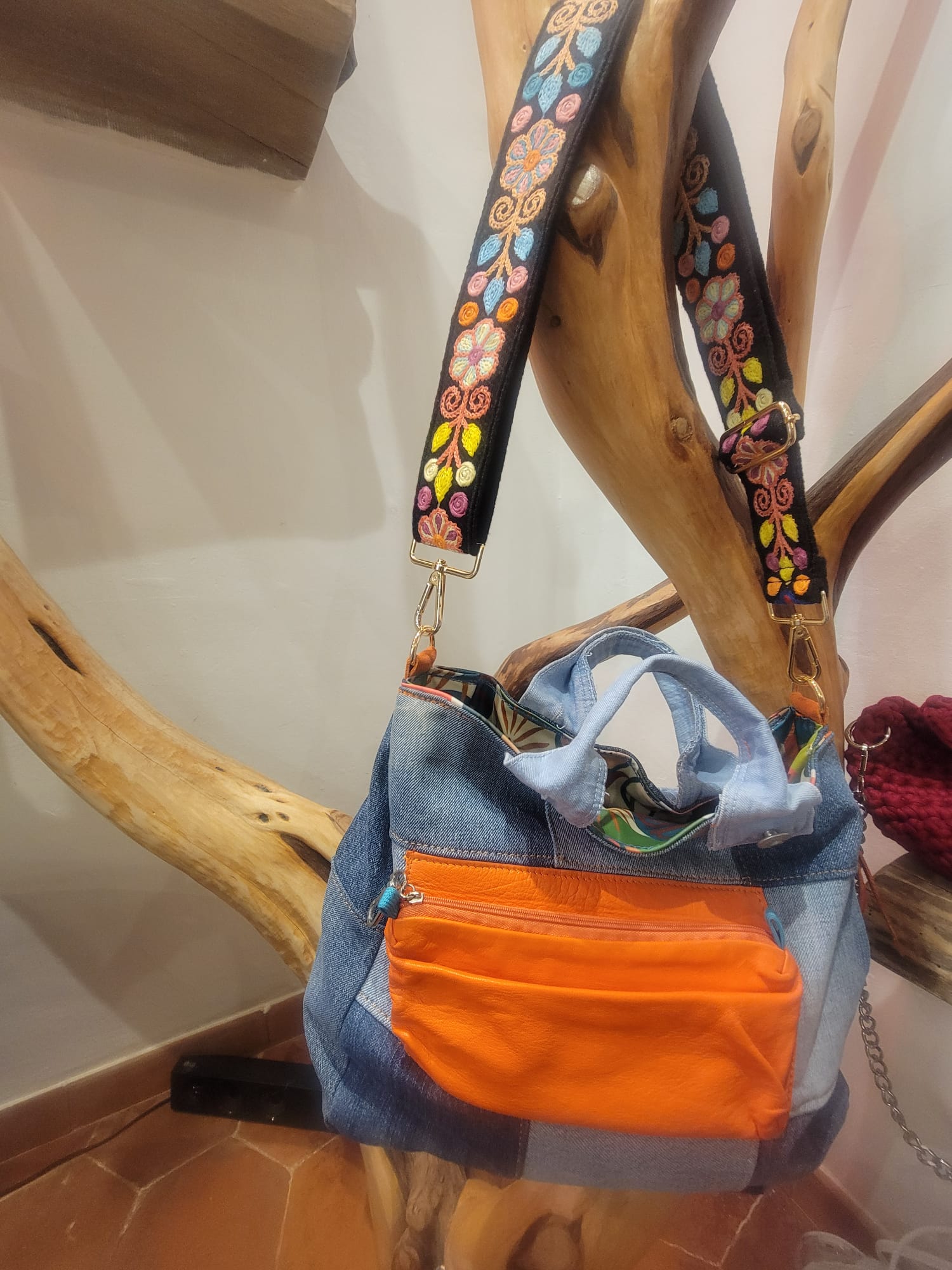 Sac à main en jean patchwork sac unique 