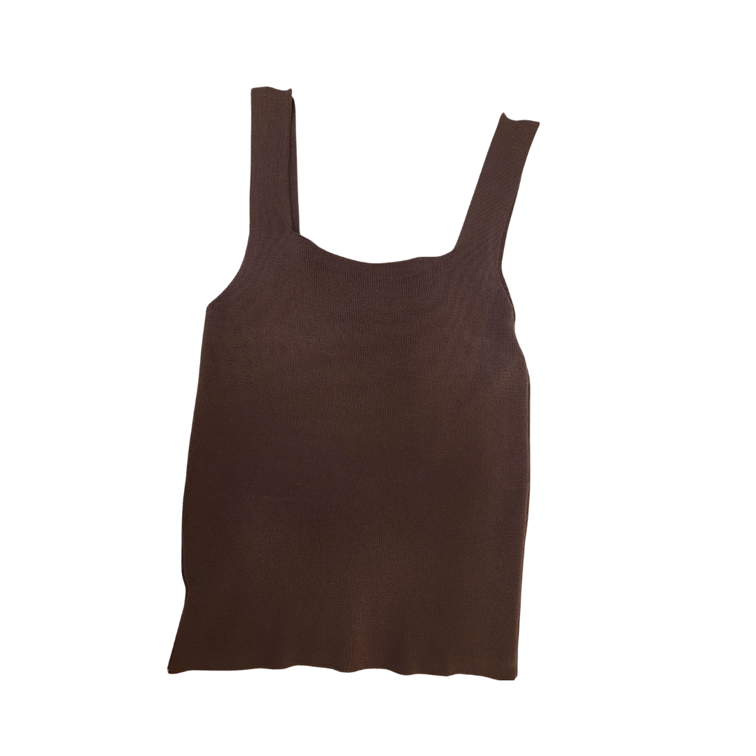 Top sans manches marron
