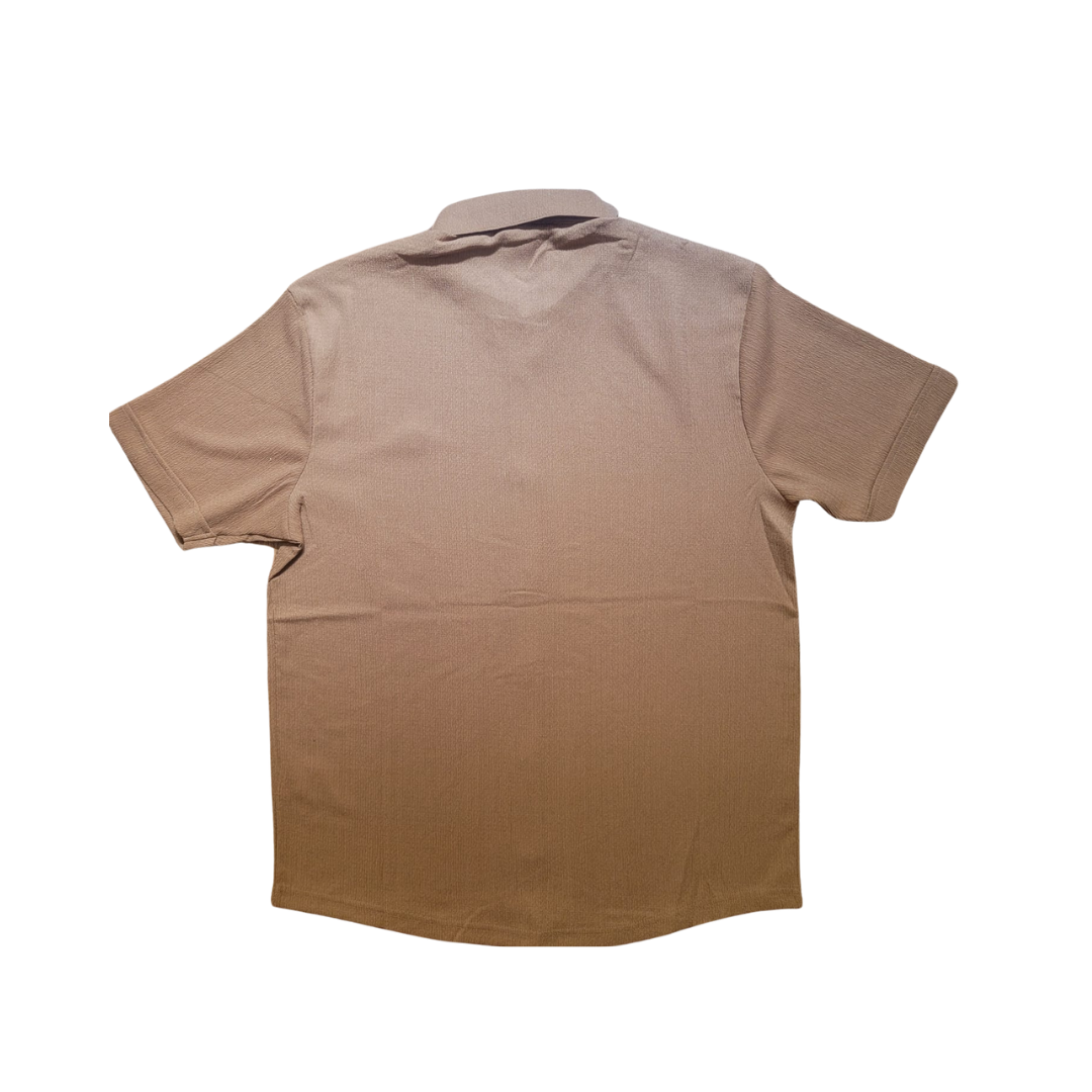 Chemise marron à manches courtes