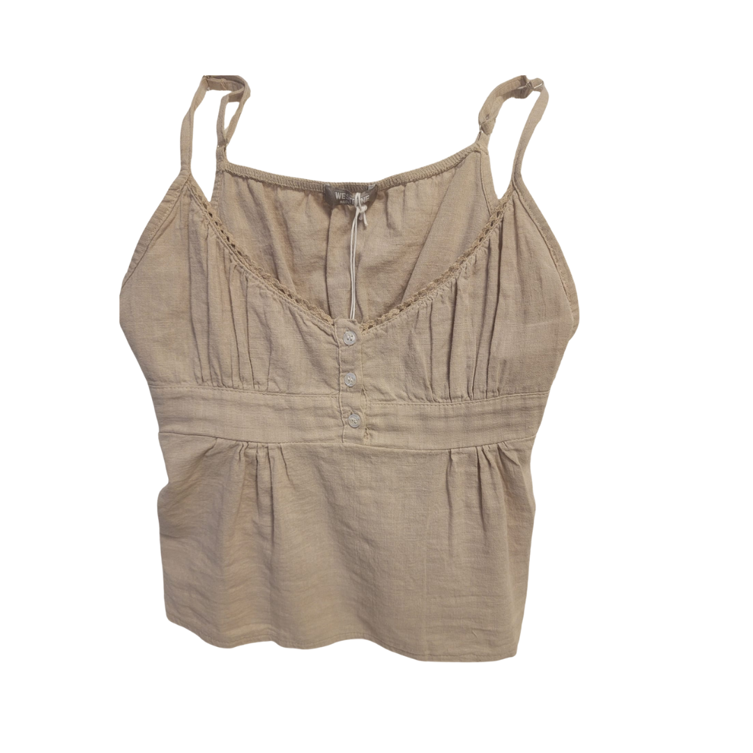 Top en lin beige