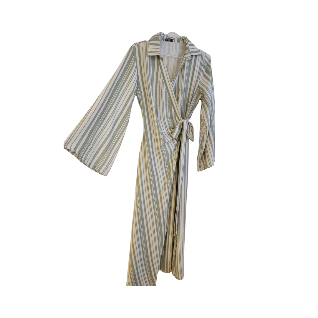 Robe portefeuille à rayures