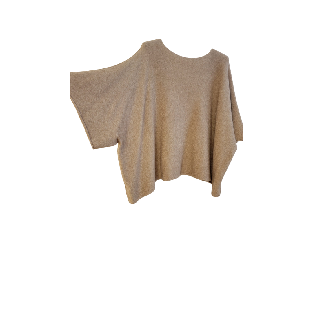 Poncho en laine beige