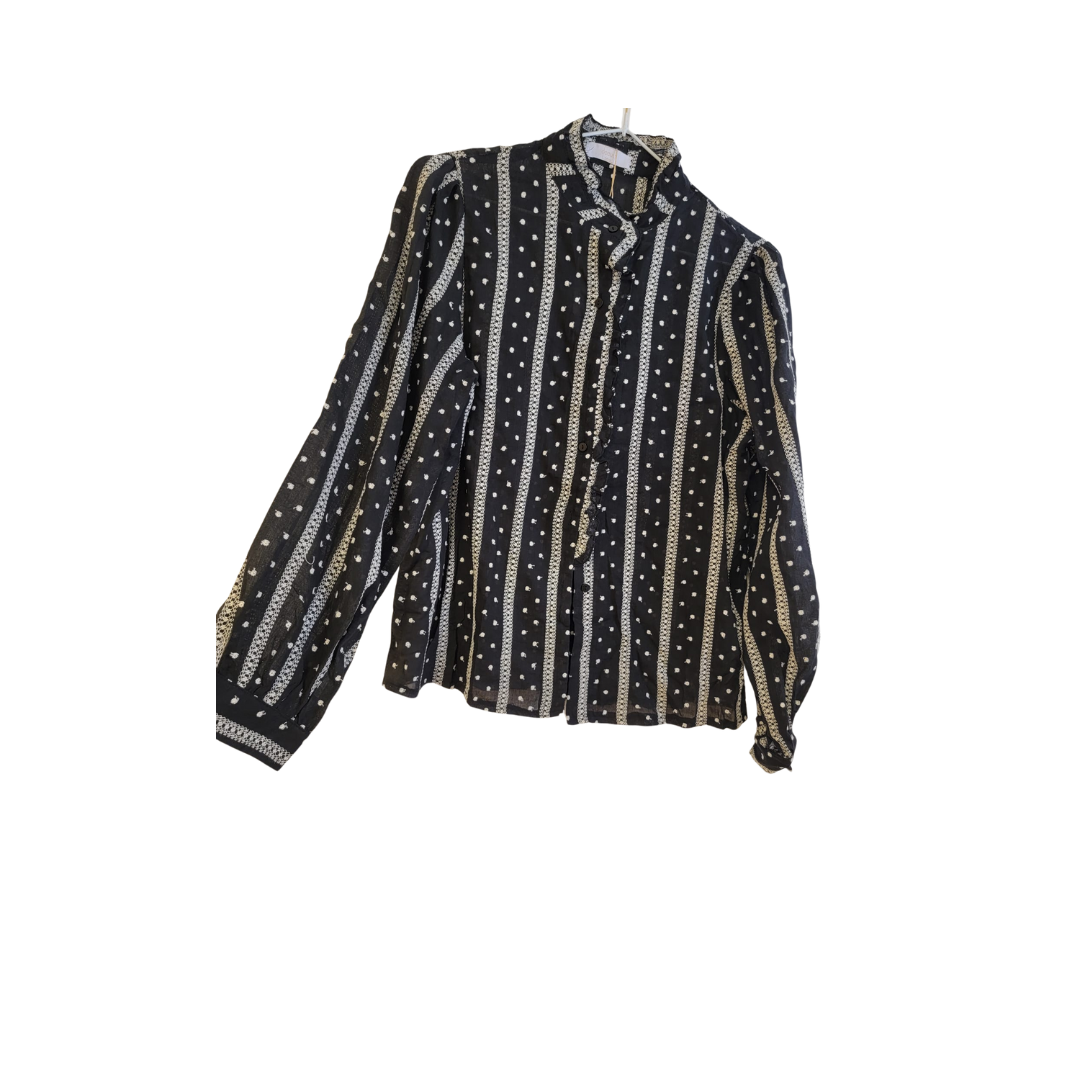 Chemise à pois noire