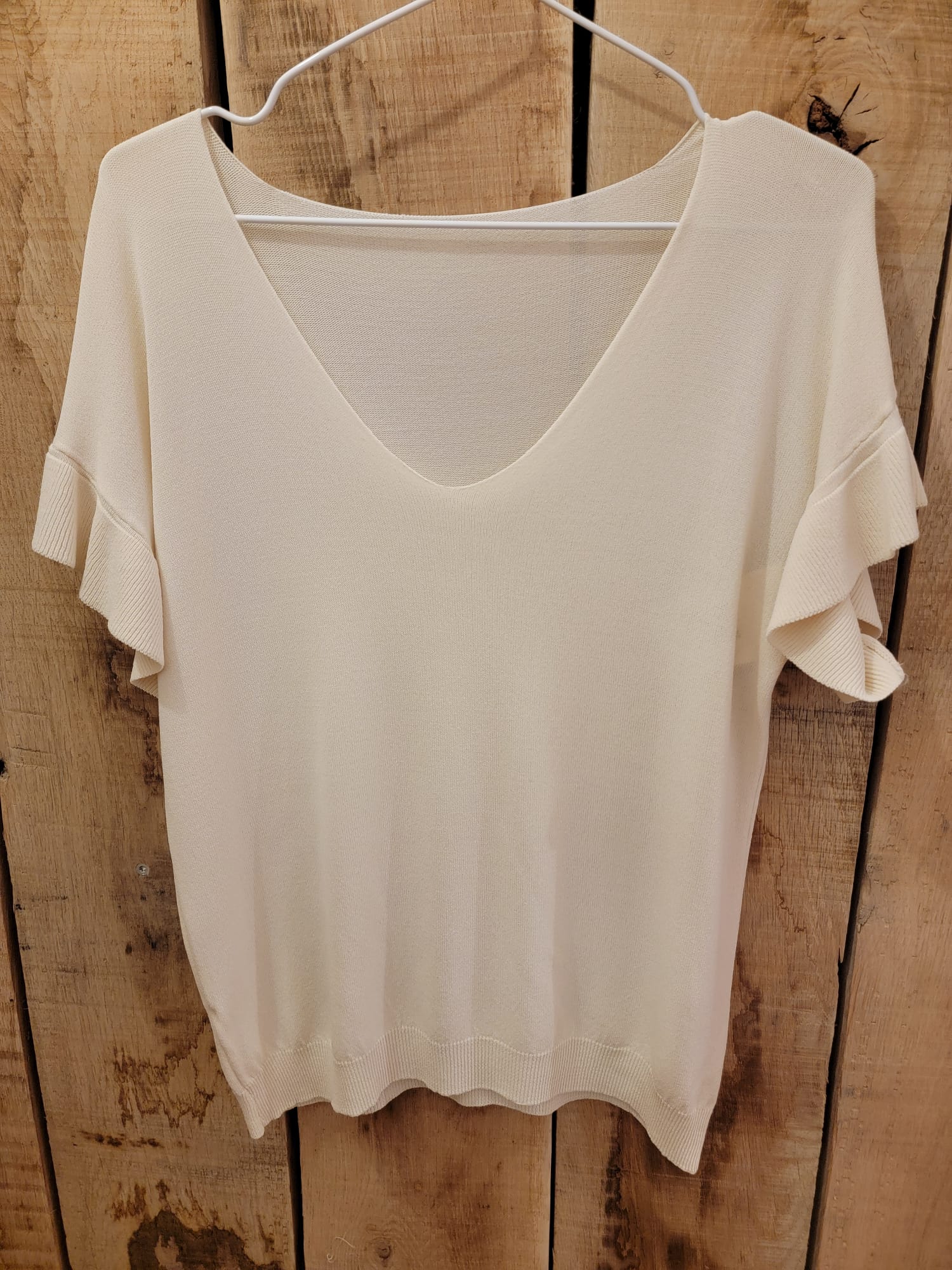 T-shirt beige à manches courtes