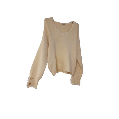 Pull beige en laine
