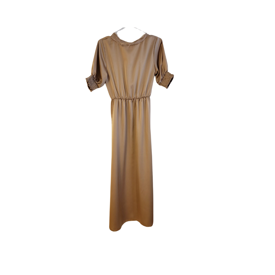 Robe longue beige marron