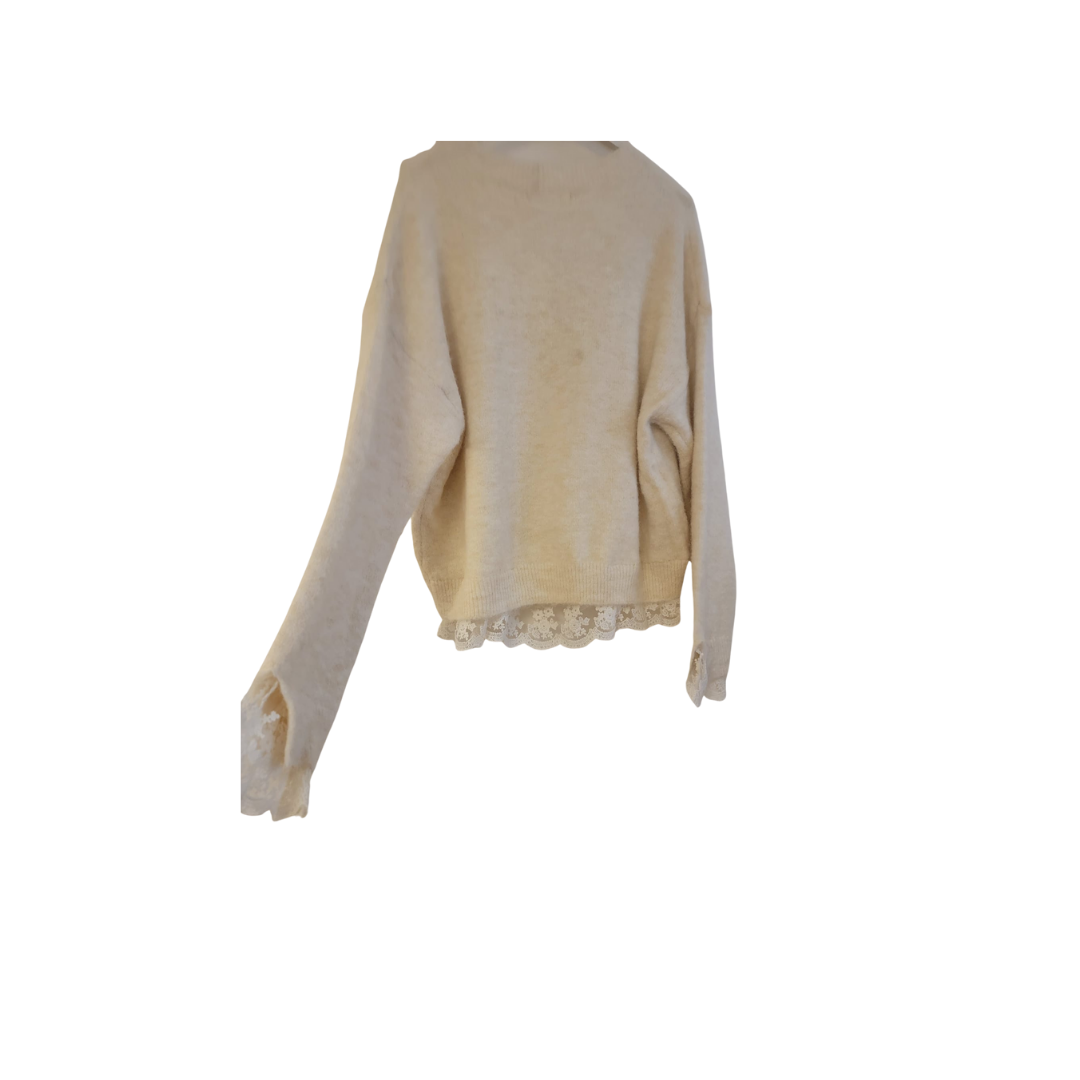 Pull beige en laine