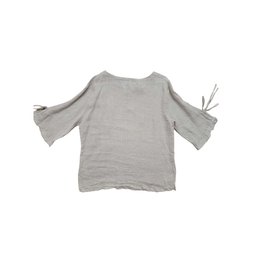 Tee shirt demi manche lin gris