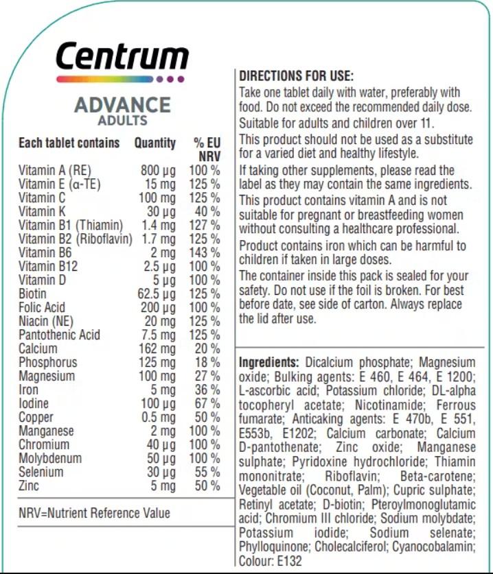 Centrum Advanced Vitamins for Adults (100 tab)