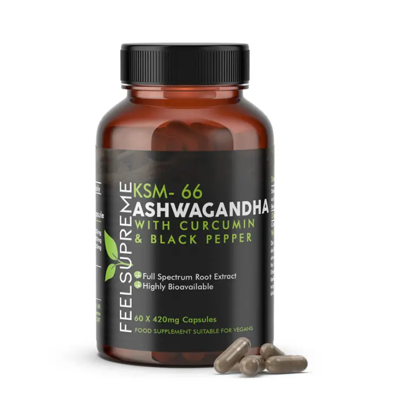 Feel Supreme KSM66 Ashwagandha with Curcumin (60 Veg caps)