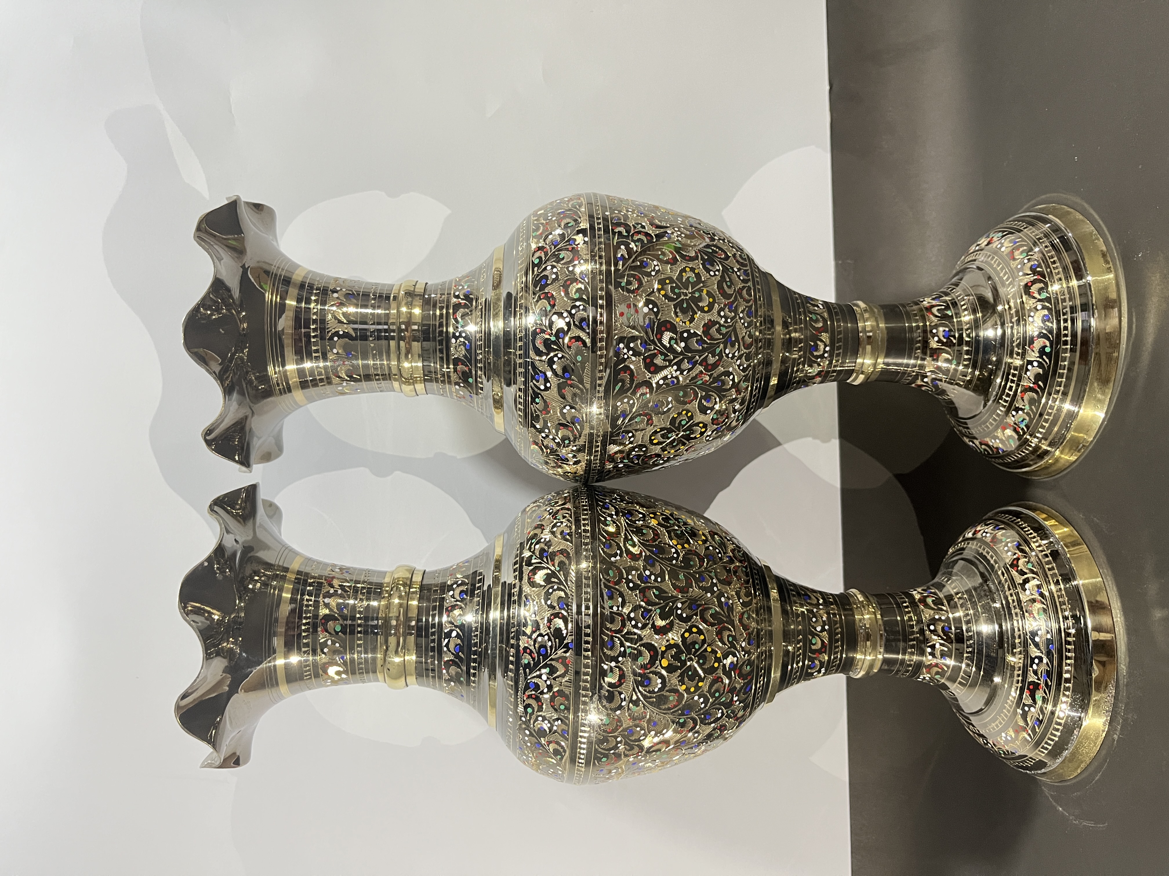 Kashmiri 14 inch vase 