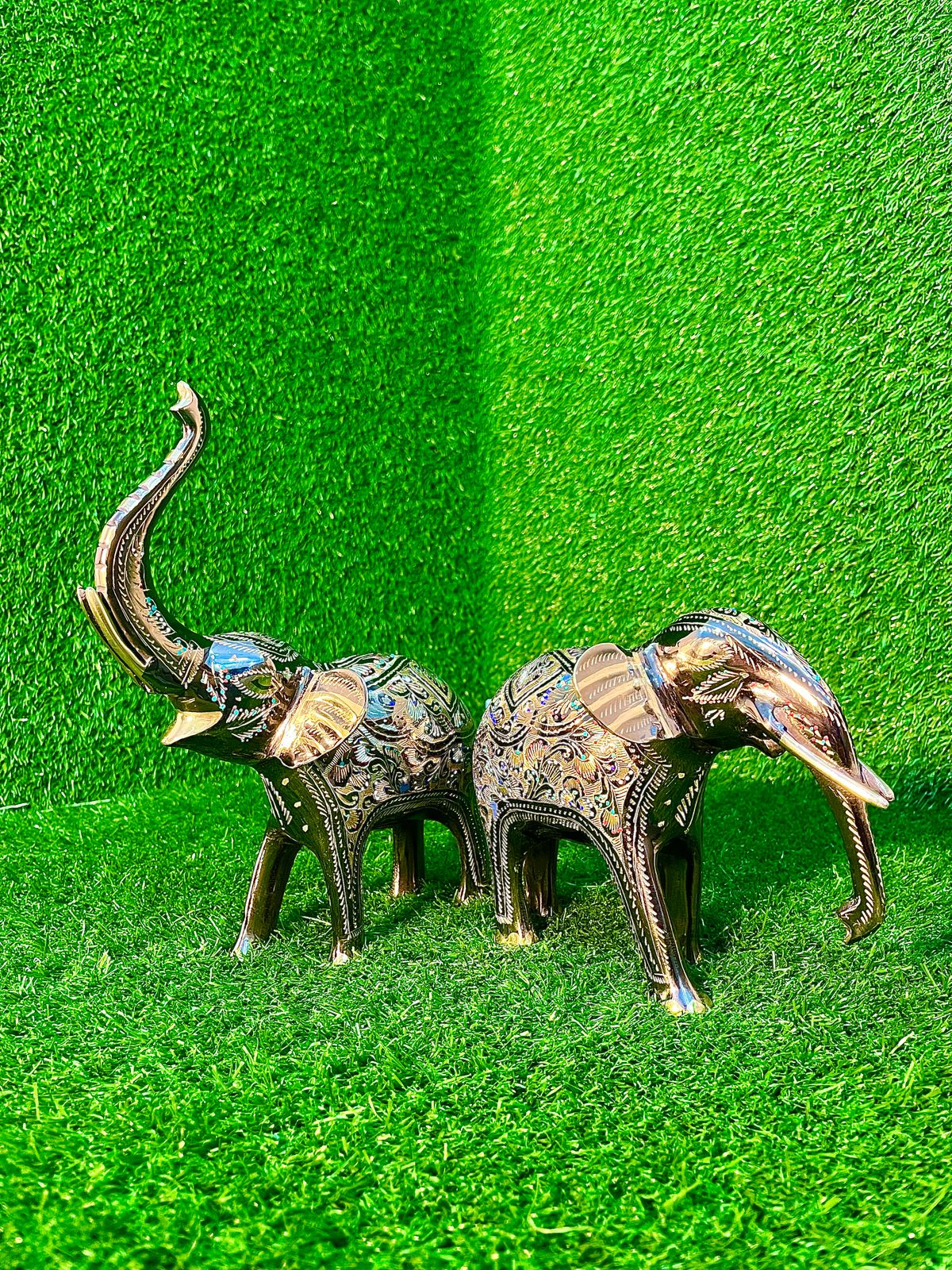 Brass elephants 12 inch