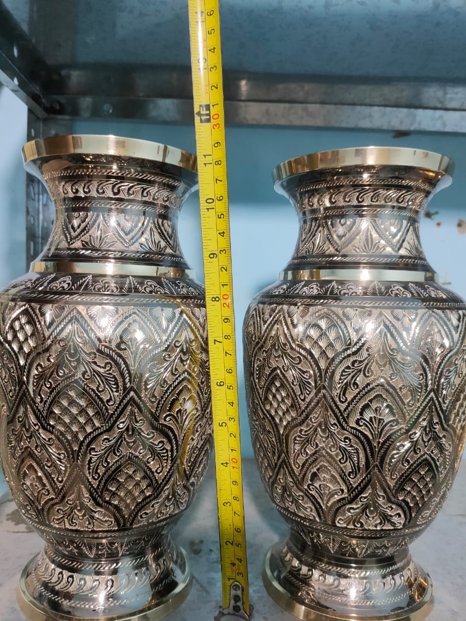 Brass jar 10 inch one pair different work