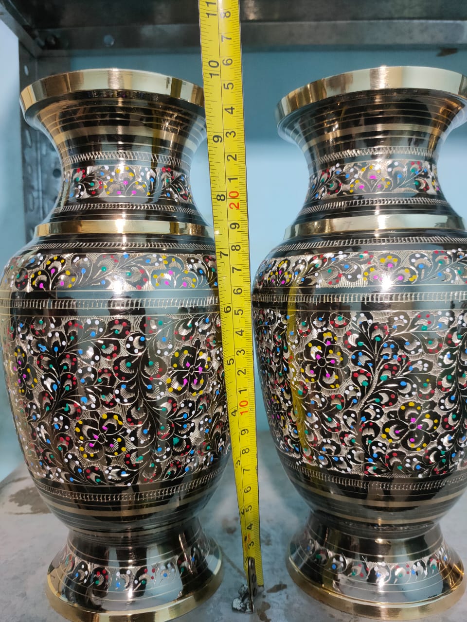 Brass jar 10 inch one pair different work